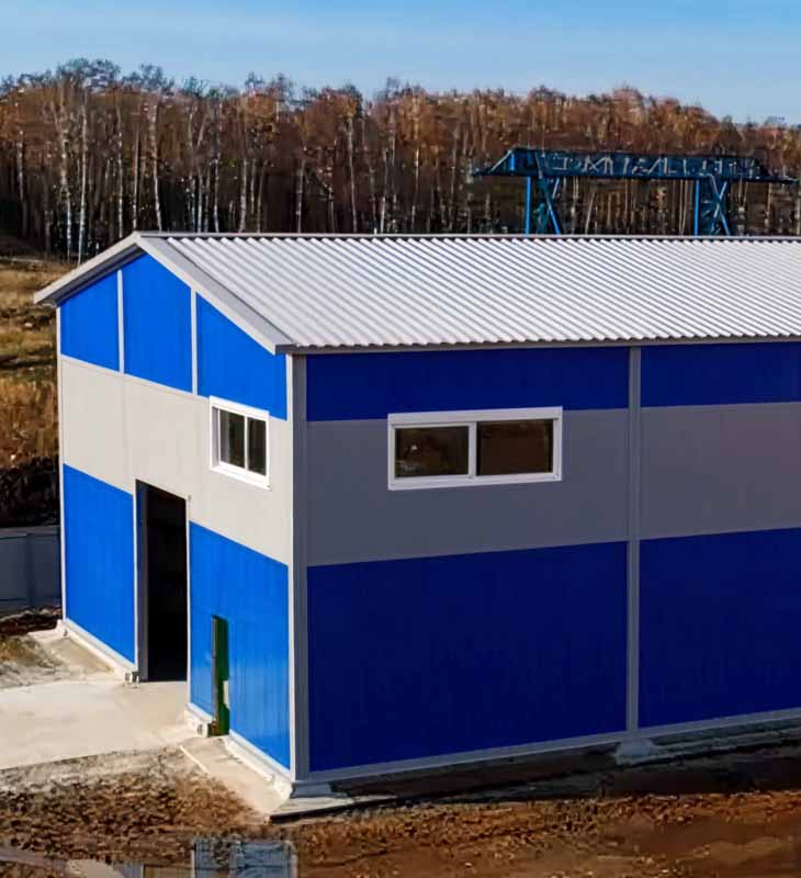 строительство ангара из сэндвич‑панелей